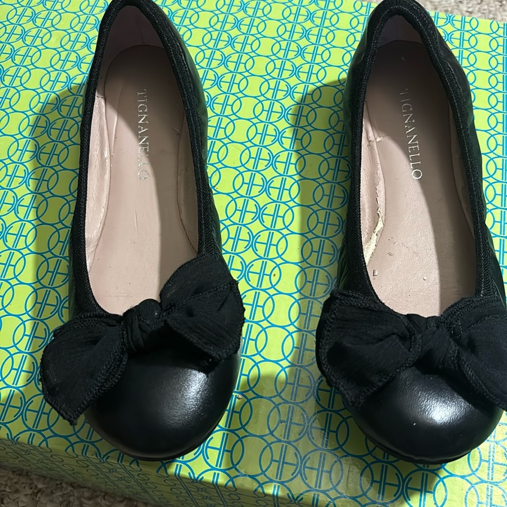 Tignanello all leather ballerina slippers Size 6.5 barely worn.